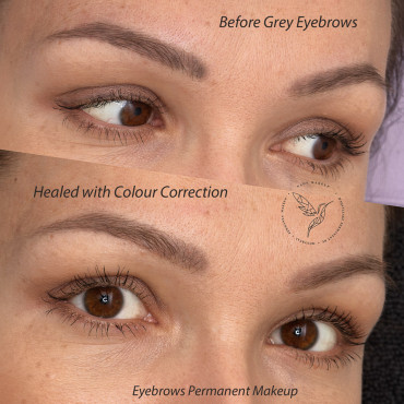 grey eyebrows colour correction montreal